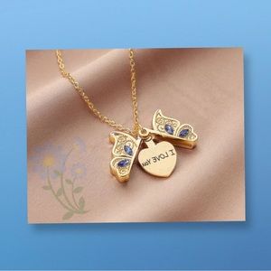 New Beautifully Designed Butterfly 🦋 GOLD Necklace with "I Love You" Message